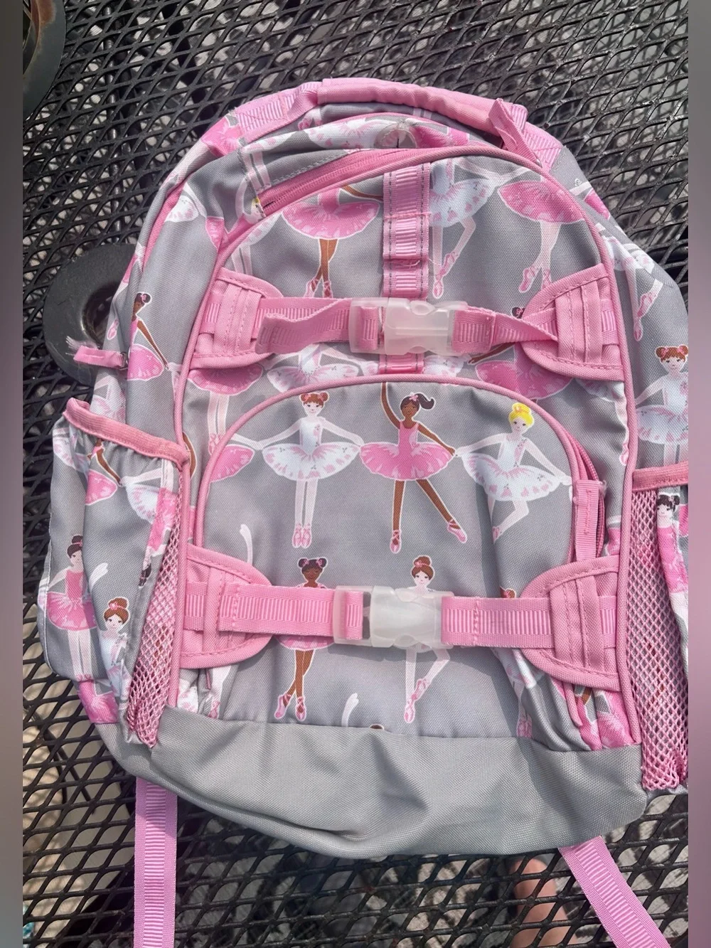 Pottery Barn Kids Pink and Gray Ballerina Backpack